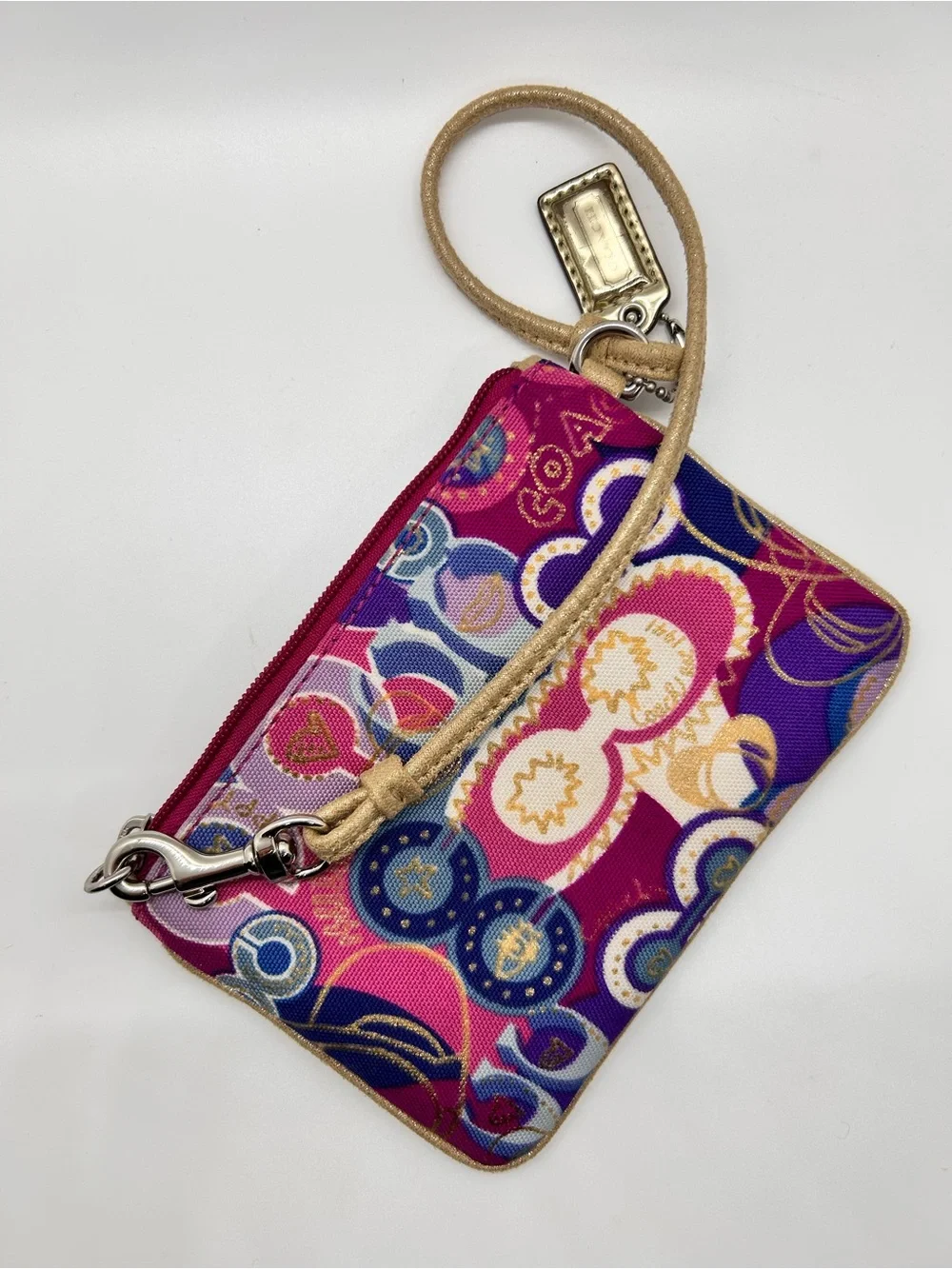 Coach Poppy Collection Vintage wristlet Pop C graffiti pattern print